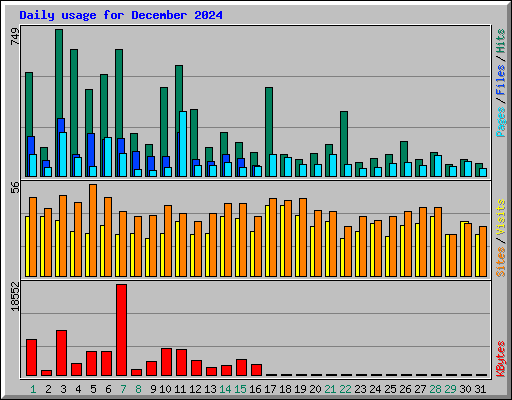 Daily usage for December 2024
